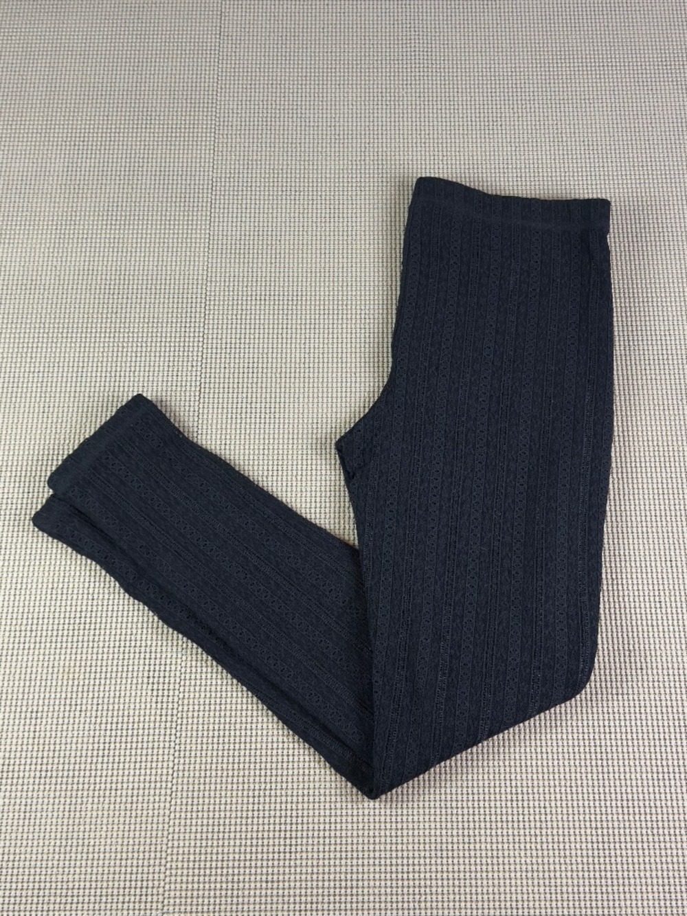 LAUREN RALPH LAUREN black floral lace skinny pants elastic waistband sz medium